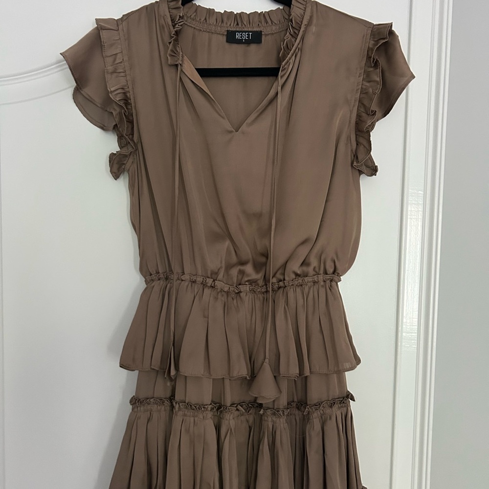 Women's Brown Ruffle Dress